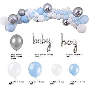 Boys Girls Silver White & Clear Printed Christening Balloons ☆ Decorations x15